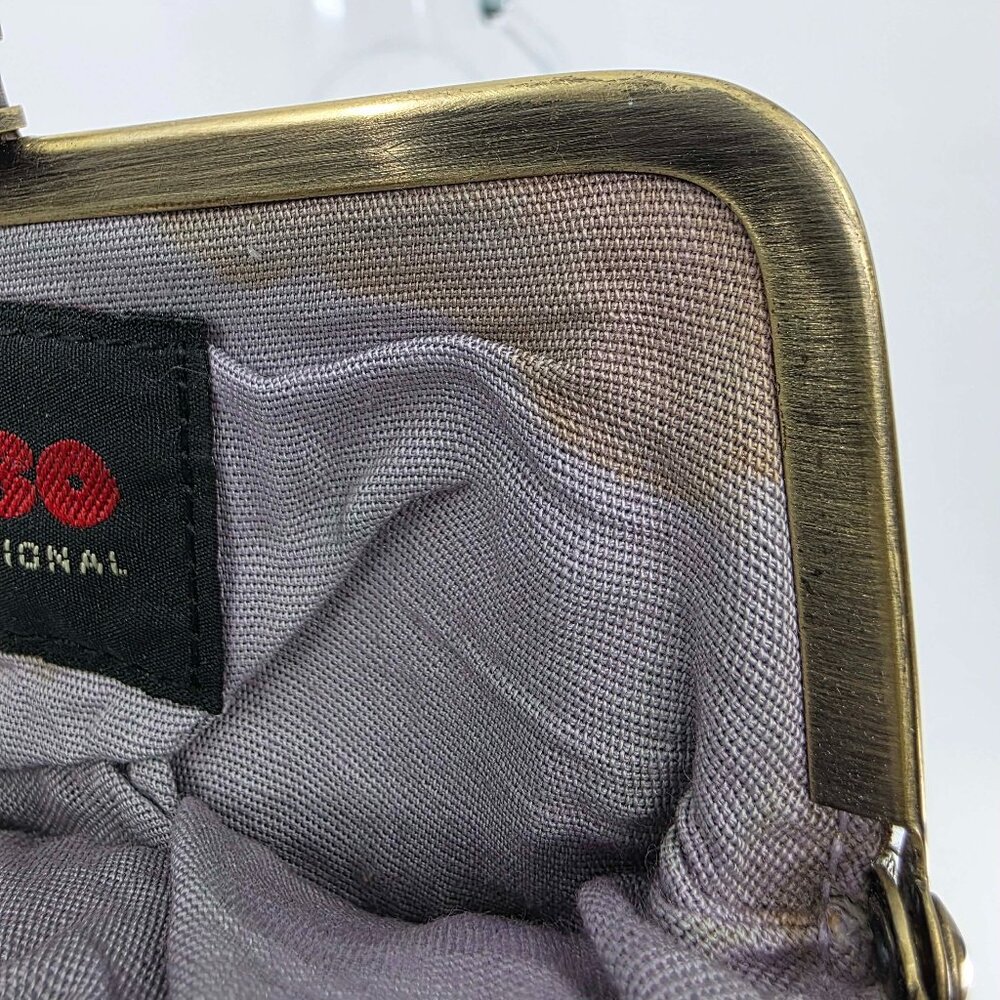 Hobo International Vintage Butterfly Kisslock Wallet Gold Metallic Leather - Picture 8 of 10